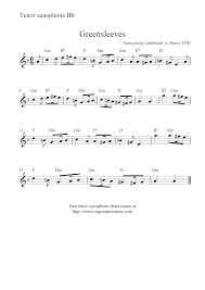 Greensleeves sheet music & audio. Free Printable Sheet Music Free Tenor Saxophone Sheet Music Greensleeves