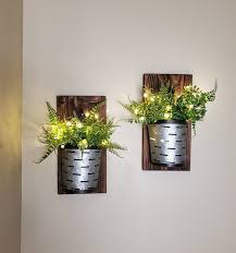 Hanging Plant Holder Wall Sconce Pair