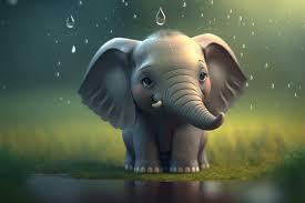 rainy day fun adorable little elephant