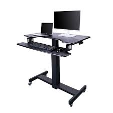 Page contents show 32 mobile ergonomic stand up desk computer workstation 24 black shelves mobile stand up presentation station Rocelco Msd 40 Mobile Adjustable Height Standing Desk 40 W Enhanced Staples Ca