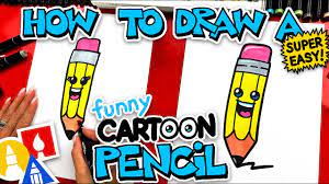 how to draw a funny cartoon pencil