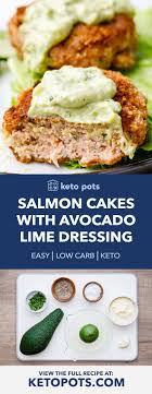 These keto salmon patties (sometimes called keto salmon cakes) make a. Keto Salmon Cake Patties With Avocado Lime Dressing Keto Pots