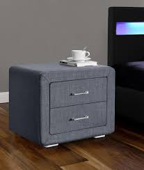 They are perfectly sized to fit into any wall or side table without hassle. Two Drawer Bedside Table In Linen Dark Grey Fabric Modish Furnishing