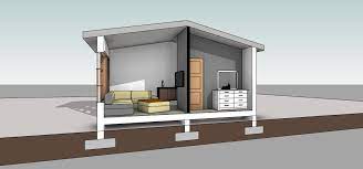 One Bedroom House Plans 6 By 5 M 3d