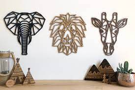 Safari Wall Decor Art Wooden Geometric