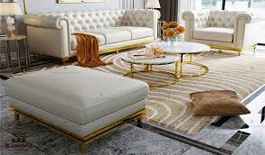 luxury stainless steel sofa set