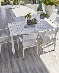 White Kos Aluminium Outdoor Dining Table
