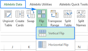flip data in excel columns and rows