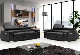 living room sets black leather top