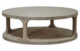 Gismo Round Graywash Wood Coffee Table