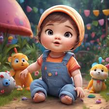 cute baby and adorable cartoon