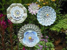 Recycled Glass Glassware Garden Art