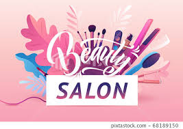 beauty salon colorful makeup and hair