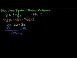 Linear Equation Fraction Coefficients