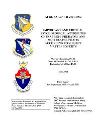 Pdf Important And Critical Psychological Attributes Of Usaf