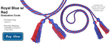 royal blue and red graduation cords