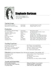 Musical Theater Resume Template Music Resume Format Music Resume