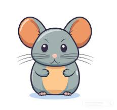 big eared mouse cartoon style clip art
