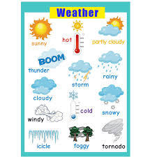 Educational Posters Laminated Charts For Preschool Classroom Decorations Kindergarten Posters For Classroom Toddler Wall Decor 17x24 In Weather