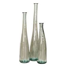 recycled glass tall floor vase trio