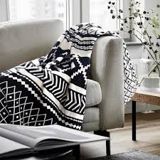 Black And White Jacquard Cotton Blanket