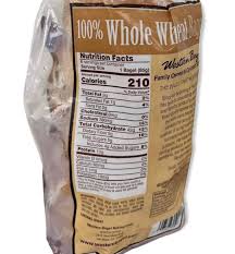 western bagel 100 whole wheat 6 s