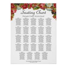 Autumn Floral 24 Table Wedding Seating Chart