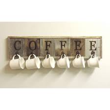 Horizontal Barnwood Coffee Mug Rack