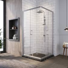 clear glass sliding shower doors