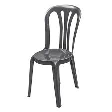 Plastic Stacking Patio Chair Black