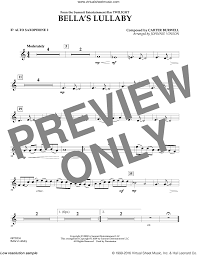 Music expresses that which cannot be put into words. Burwell Bella S Lullaby From Twilight Sheet Music For Concert Band Eb Alto Saxophone 2