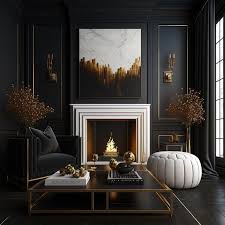 modern black and gray living room a