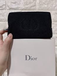 dior makeup cosmetic pouch pink gold