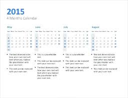 Calendar Template Powerpoint Quarterly Sample Power Point Month Ppt