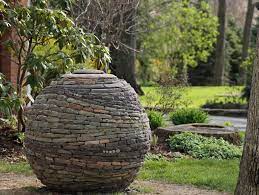 Stacked Stone Garden Sphere Garden Design