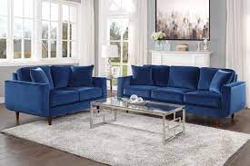 ashford navy blue velvet sofa