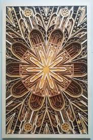 Brown Rectangle Mandala Wooden Wall Art