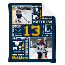 hockey name blanket personalized with