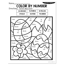 2 digit addition spring color by number