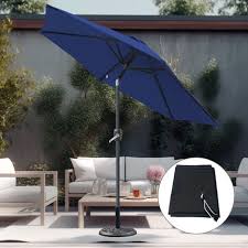 Blue 2 5m Round Garden Parasol Patio