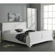 6 Sleigh Bed Frame White King Size
