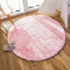 round velvet bedroom rug plush