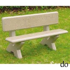 Concrete Cement Bench With Backrest 3