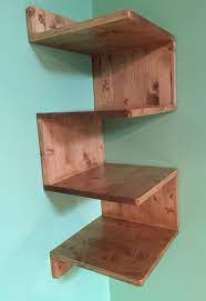 Once dry, the wood shelves were sanded so that the spot where the two pieces were joined together in the l shape was a totally smooth transition. Corner Shelves Corner Shelf Wall Corner Shelves Shelves Etsy Diy Wood Shelves Wood Corner Shelves Wood Shelving Units