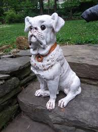 White Boxer Dog Figurine Handmade