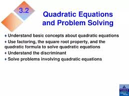 Quadratic Equations And Problem Solving