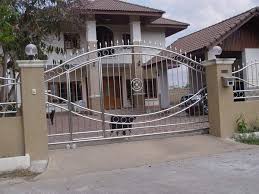 Here is an elegant fencing idea for your modern home. 25 Front Gate Designs Welcome Your Guest With Perfect Gate Design Front Gate Design Gate Design Latest Gate Design