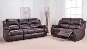 seater recliner leather sofa suite