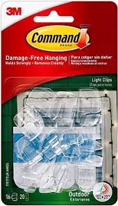 Command Outdoor Light Clips Clear 16 Clip 4 Pack 64 Clips Total Amazon Com