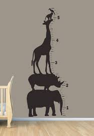 Safari Animal Growth Chart Wall Art Vinyl 75 00 Via